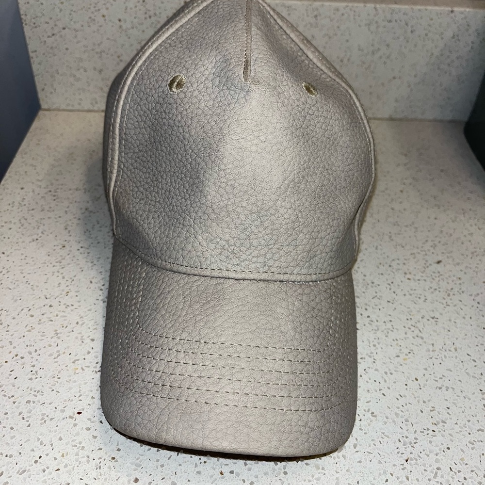 Cream leather hat